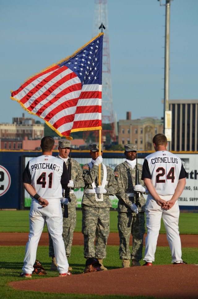 ASC presents colors at River Bandits game