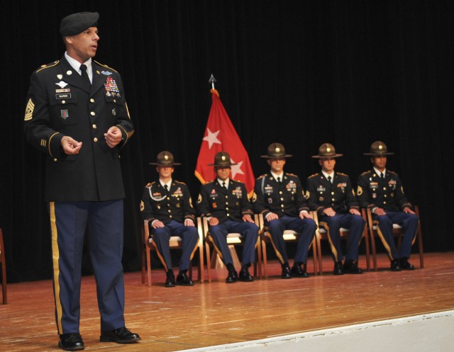 IMT CoE CSM Calpena addresses audience at DSOY closing ceremony