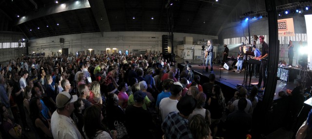 Gary Sinise and the Lt. Dan Band's  2-hour, concert inside Eielson Air Force Bases' Thunderdome hangar, 