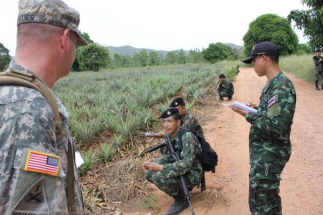 U.S. Soldiers train Royal Thai Army on dismounted patrol