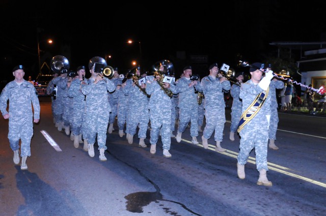 100th Army Band marches in "first" Fourth of July parade