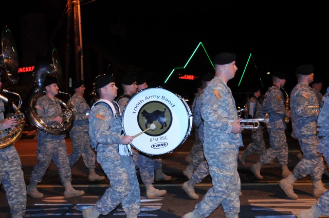 100th Army Band marches in "first" Fourth of July parade