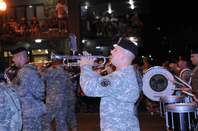 100th Army Band marches in "first" Fourth of July parade