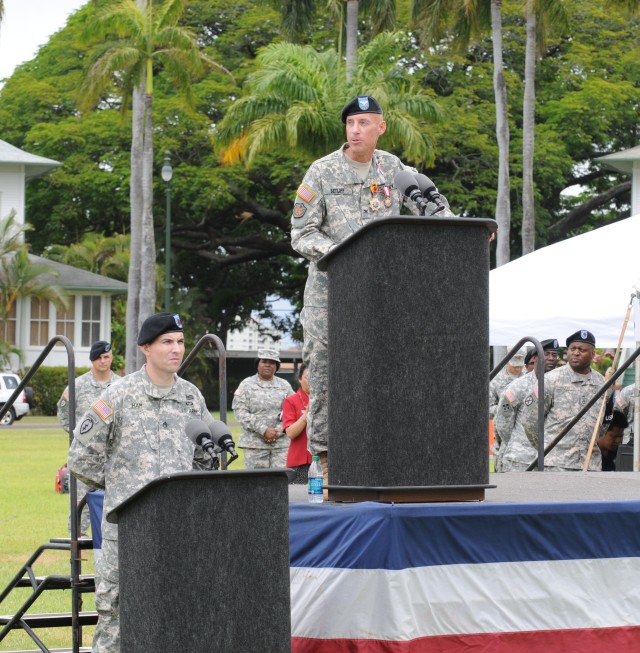 Chief of staff speaks during Flying V ceremony in his honor