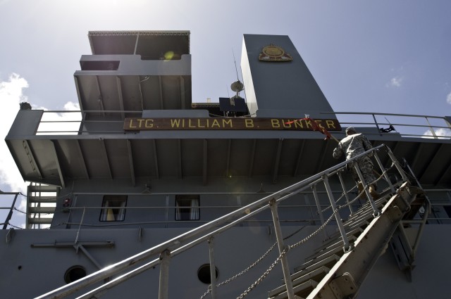 Transportation detachment receives own 'big haze grey ship'