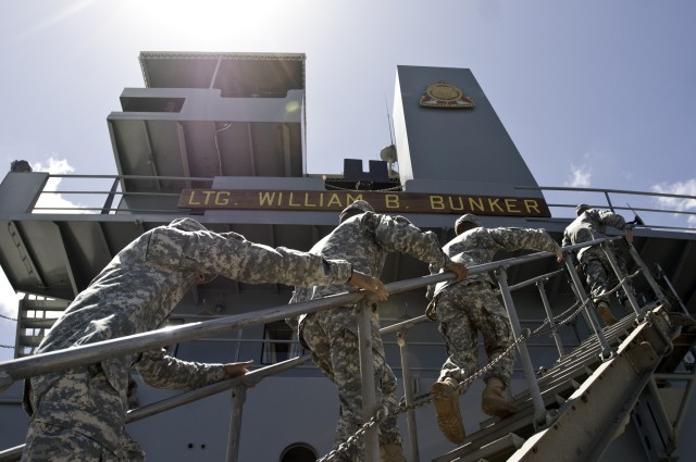 Transportation detachment receives own 'big haze grey ship'