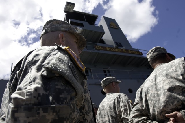 Transportation detachment receives own 'big haze grey ship'