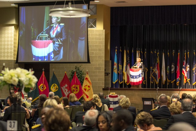 Maj. Gen. McQuistion addresses the crowd