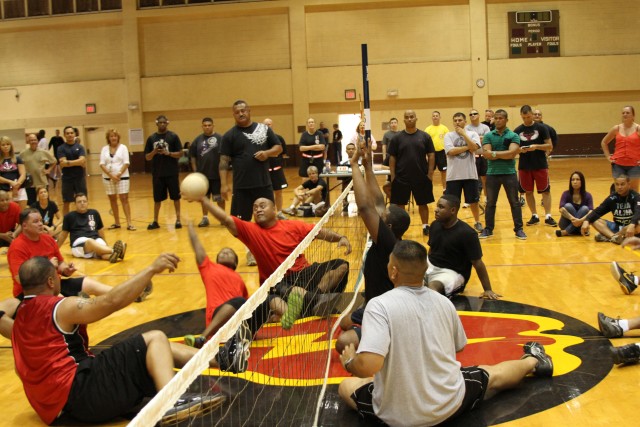 Wounded warriors take to the floor in volleyball tournament