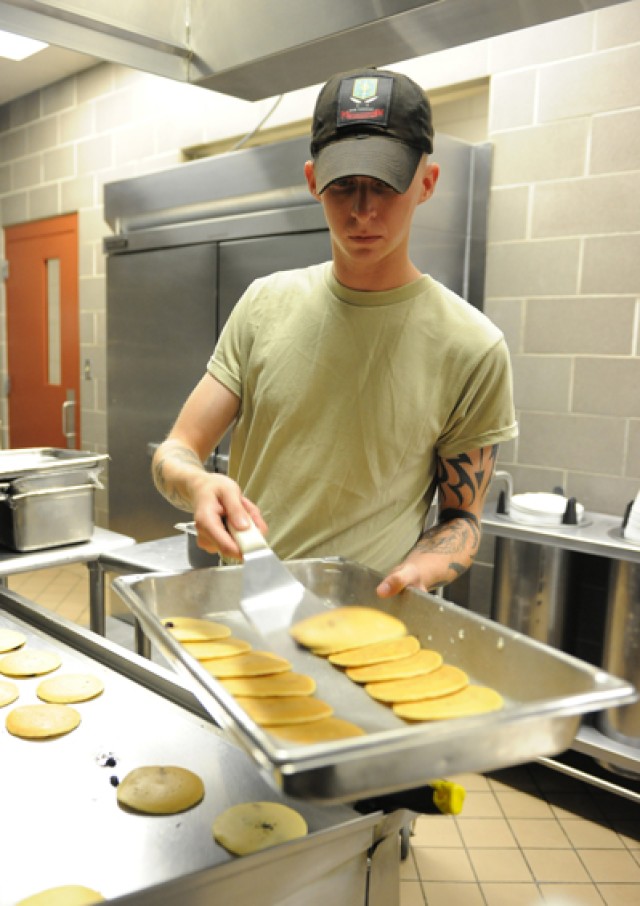 Breakfast prep starts early on Fort Leonard Wood