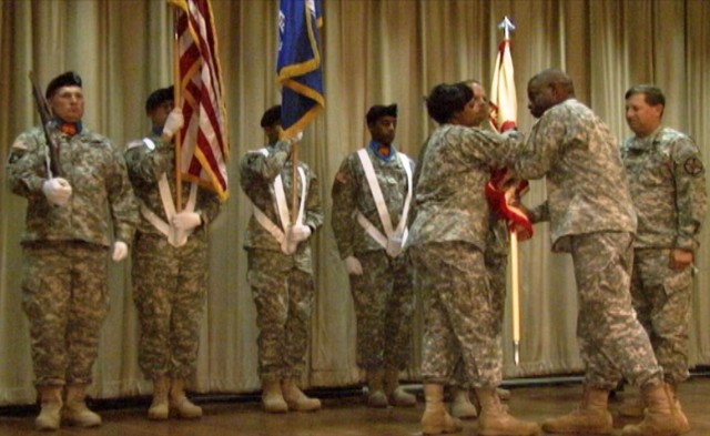 New commander takes the colors