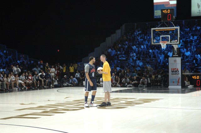 U.S. Basketball teams wow service members, families