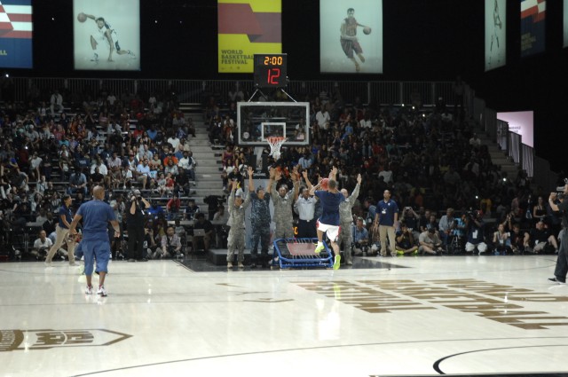 U.S. Basketball teams wow service members, families