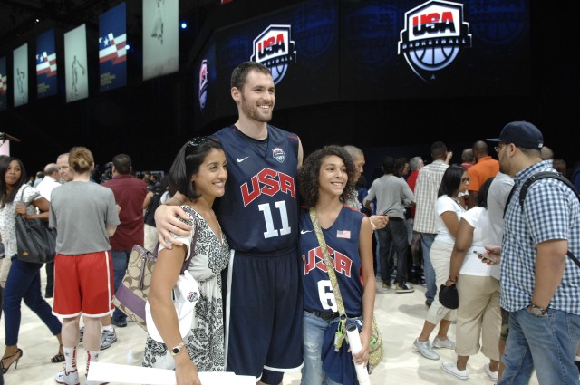 U.S. Basketball teams wow service members, families