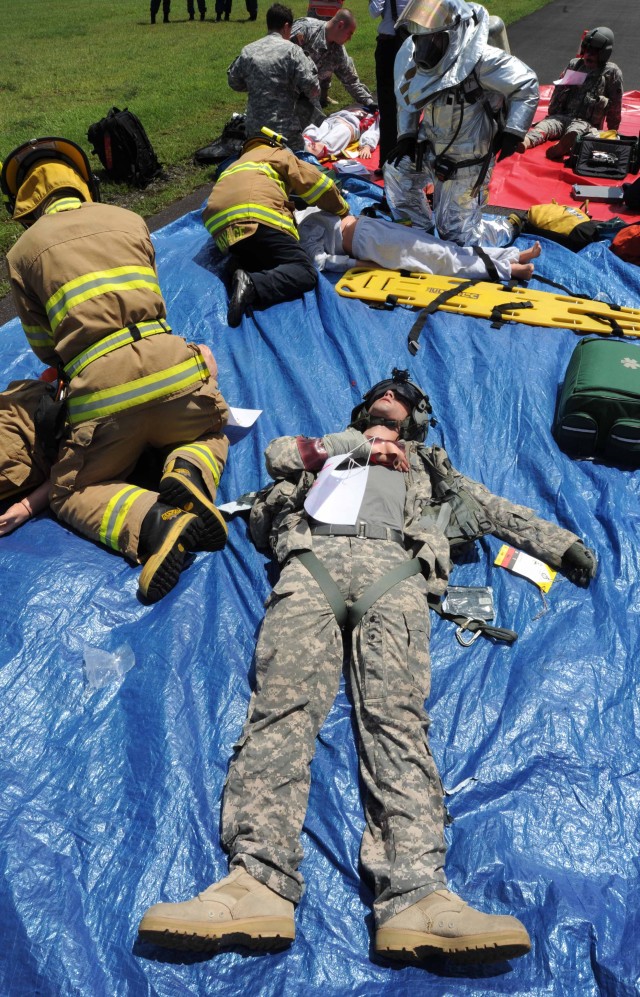 Camp Zama kicks off first full-scale exercise with downed aircraft scenario