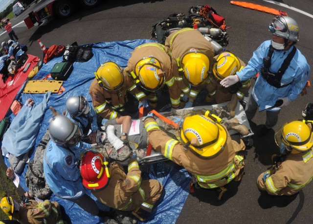 Camp Zama kicks off first full-scale exercise with downed aircraft scenario