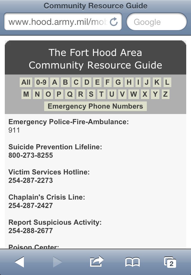 Fort Hood Community Resource Guide Mobile