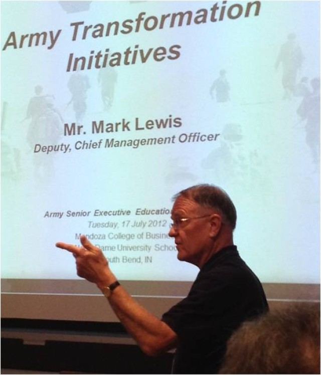 Army Deputy Chief Management Officer speaks to Army Senior Leaders