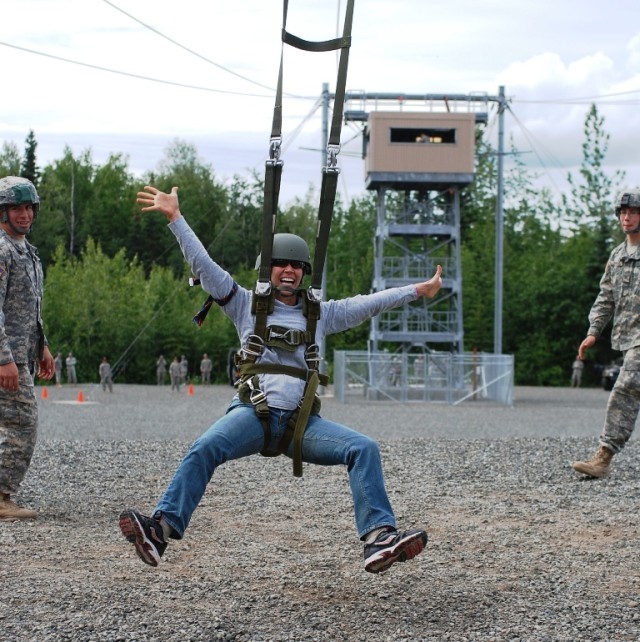 Paratrooper spouses play Army