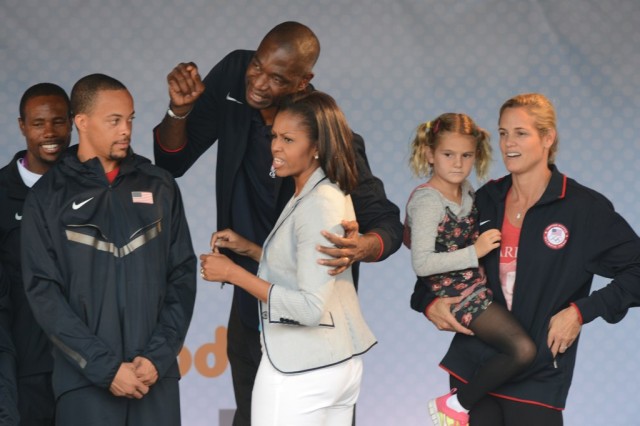 First Lady with sports legends
