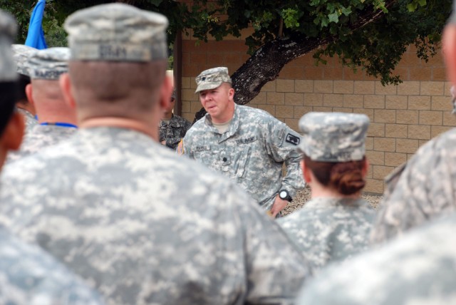 Addressing the Troops