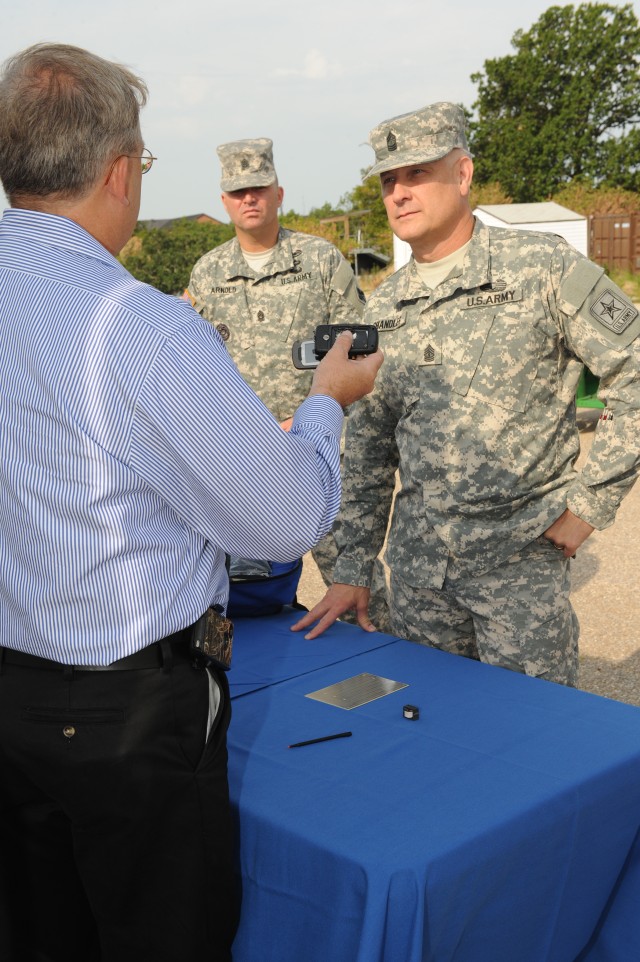 Sergeant Major of the Army on post to meet Soldiers and Families