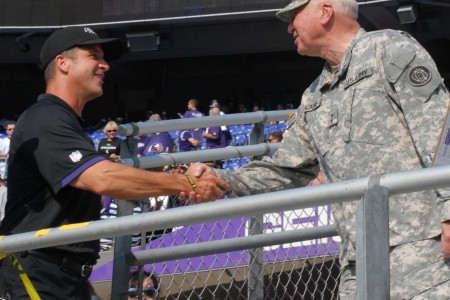 John Harbaugh and Baltimore Ravens Honor Military Service