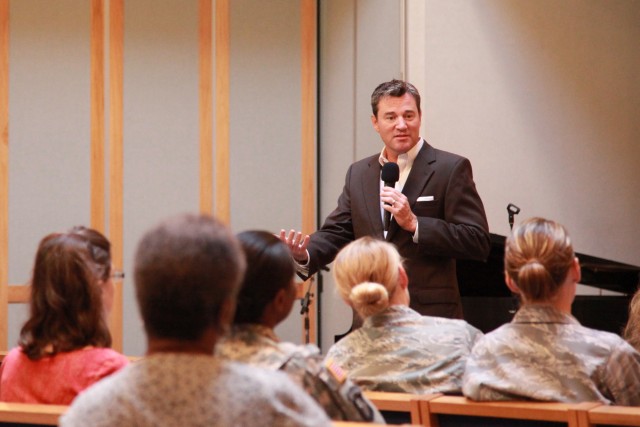 Hal Runkel, LMFT, leads a session with Army parents at Fort Sam Houston discussing the 'ScreamFree Approach'