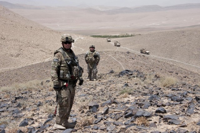 Overlooking the route recon column