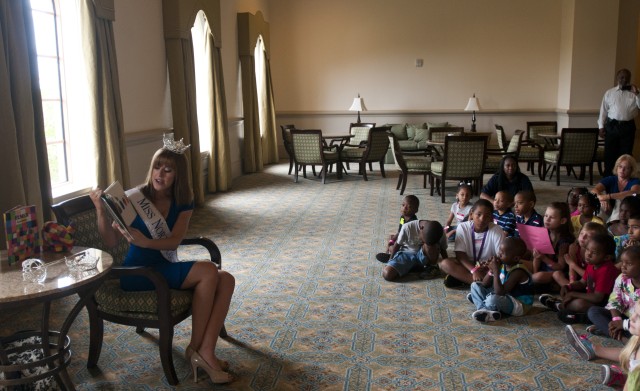Miss North Carolina visits with military children at Yellow Ribbon