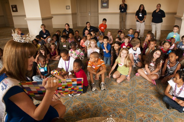 Miss North Carolina visits with military children at Yellow Ribbon