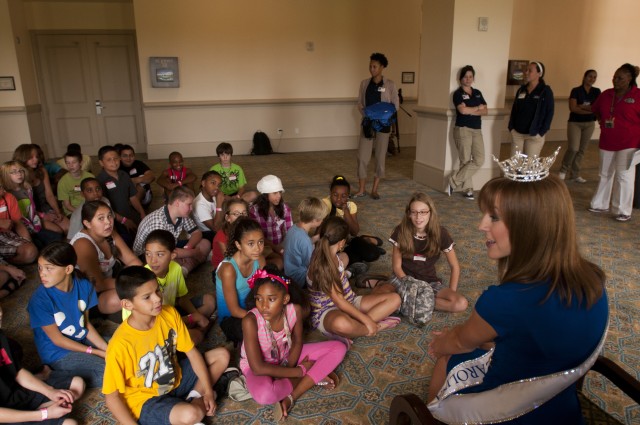 Miss North Carolina visits with military children at Yellow Ribbon