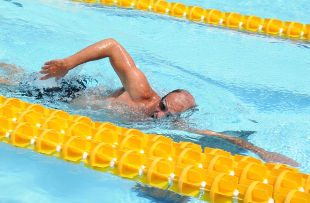 Retiree reaches swimming milestone