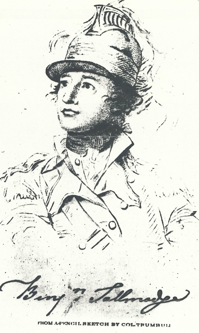 Benjamin Tallmadge, wearing the helmet of the 2d Continental Dragoons