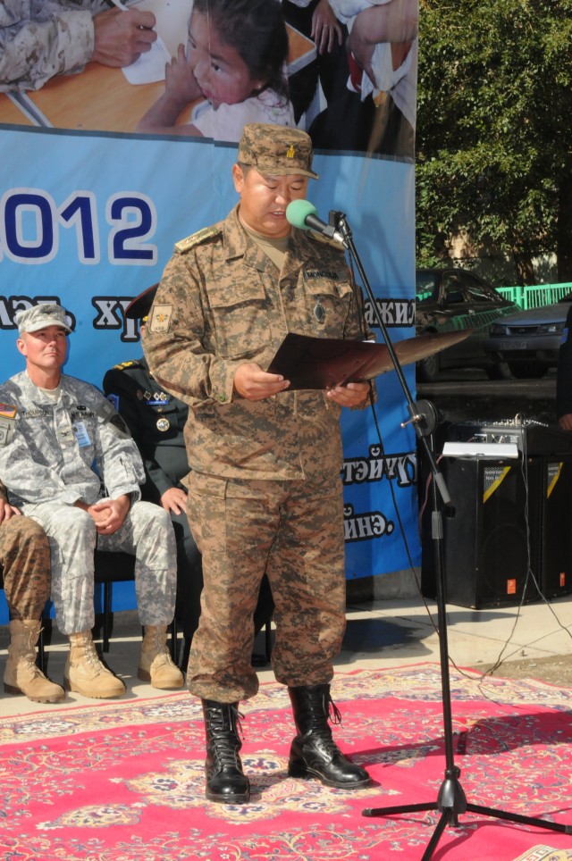 Deputy commanding general of the general staff, Mongolian Armed Forces addresses service members