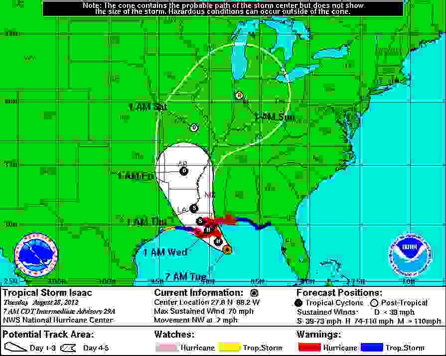 Tropical Storm Isaac sets sights on gulf shore impact on Fort Rucker