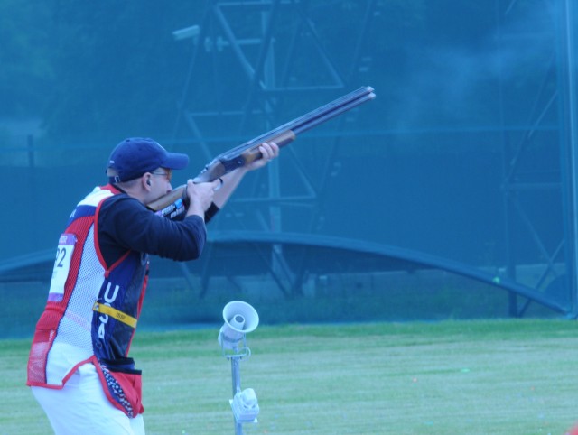 Army gold medalist Hancock competes in Olympic skeet