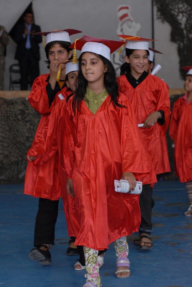 Bagram school graduates first class of Afghan children