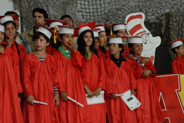 Bagram school graduates first class of Afghan children