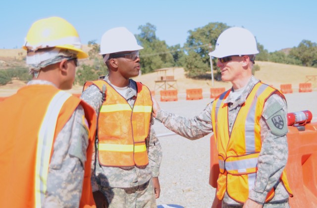 Soldiers speak with 377th Theater Sustainment Command Commander about TRANSWARRIOR