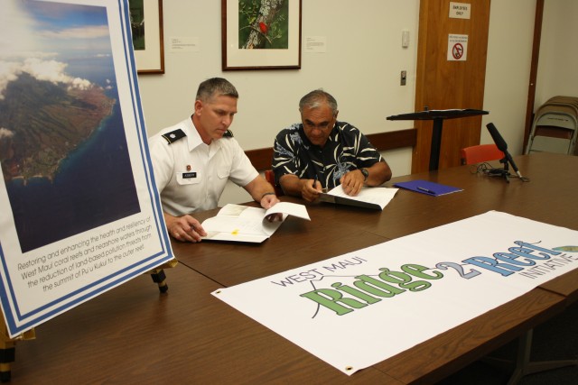 DLNR and Corps of Engineers sign agreement to kick-off West Maui "Ridge to Reef" initiative
