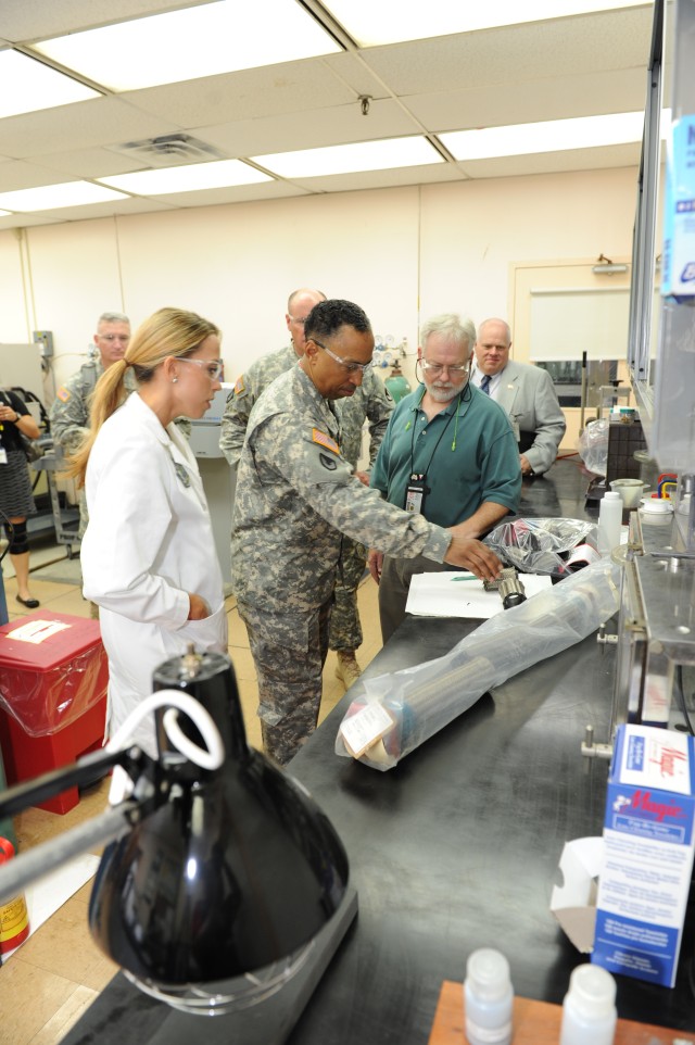 Gen. Dennis L. Via visits CCAD's metallurgical lab