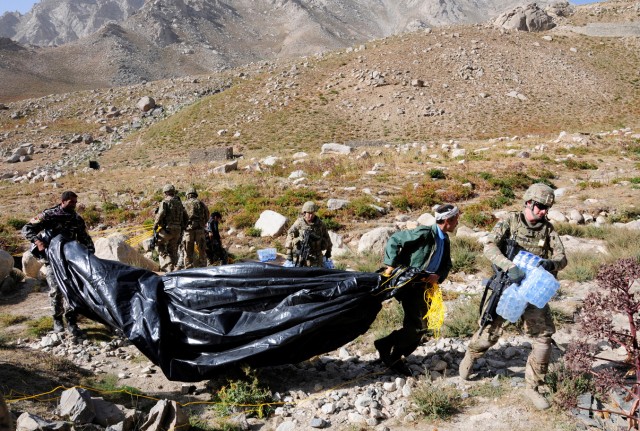 10th Sustainment Brigade makes history, conducts aerial delivery operations at Salang Pass