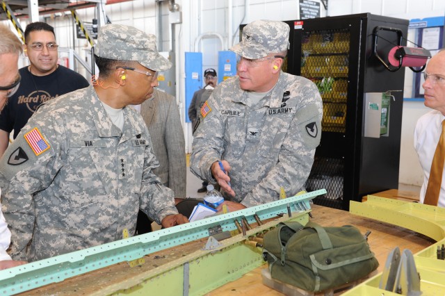 Gen. Dennis L. Via and Col. Christopher B. Carlile discuss Black Hawk recapitalization.