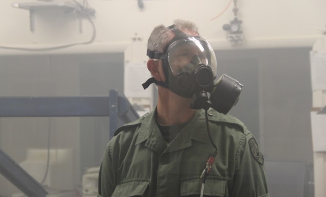 Maryland State Police test gas masks at U.S. Army facility