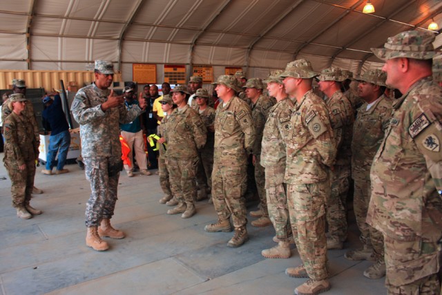 Third Army commander visits Bagram Retrosort Yard