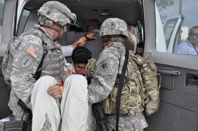 Loading the ambulance