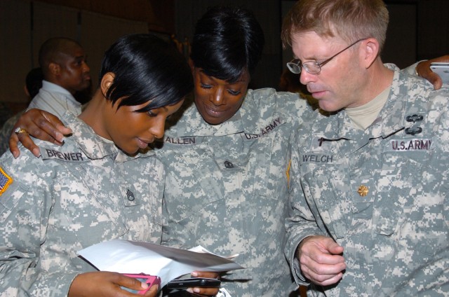 Fort Hood WTB gatekeepers learning suicide intervention skills with ASIST workshop