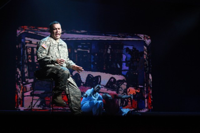 SGT Jon Whittle performs solo during Soldier Show finale
