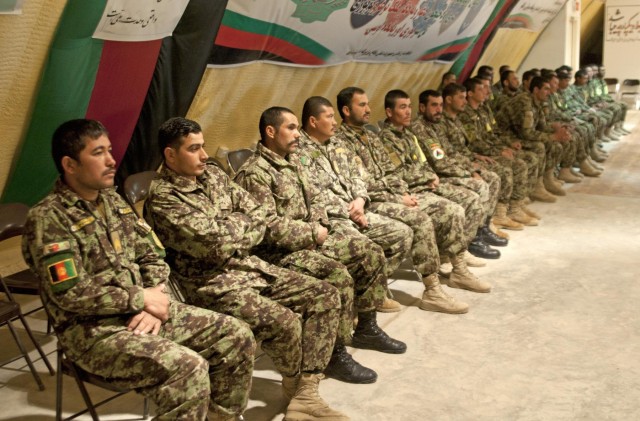 Afghan Army Academy at FOB Eagle graduates 13th class of recruits